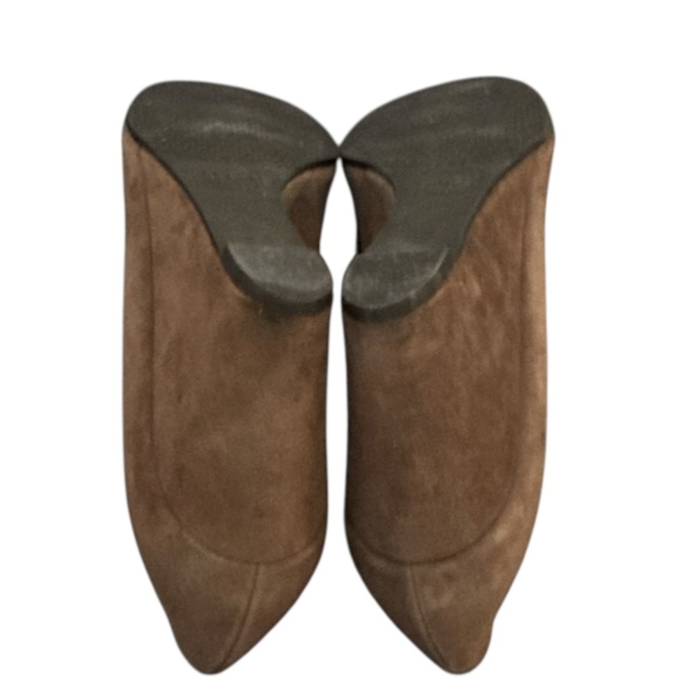 Authentic Stuart Weitzman brown suede, leather designer wedge heels size 8 1/2 - Picture 12 of 13
